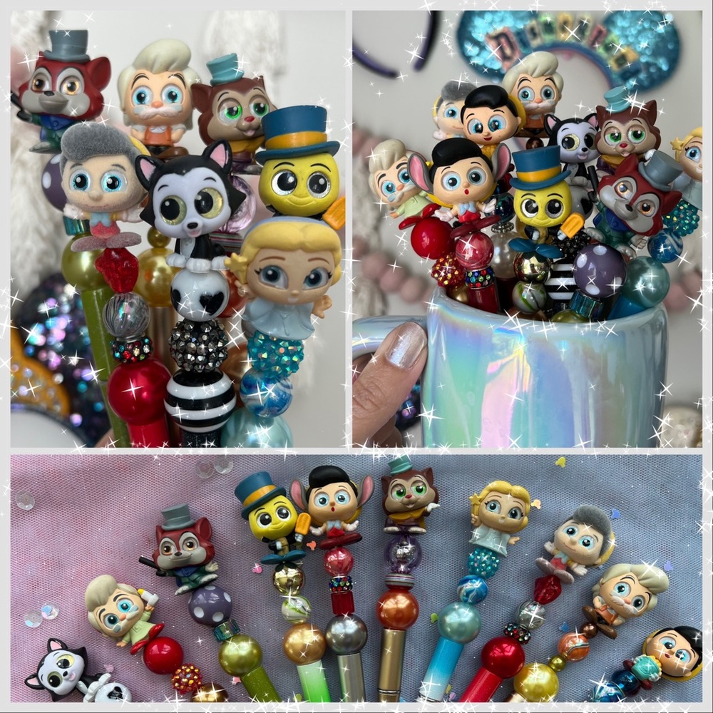 💖✨🌊🩵 Pinocchio, Disney Doorable beaded pen